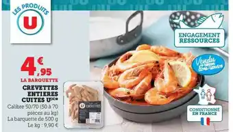 U Express Crevettes entières cuites u offre