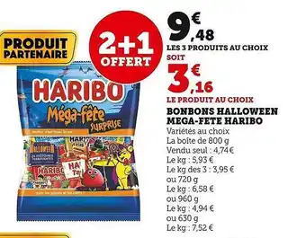 U Express Bonbons halloween méga-fête haribo offre