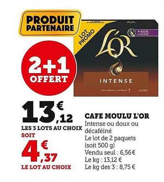 U Express Café moulu l'or offre