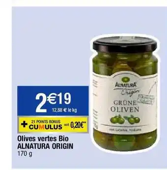 Migros Olives vertes bio alnatura origin offre