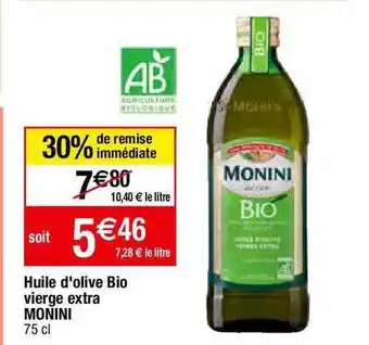Migros Huile d'olive bio vierge extra monini offre