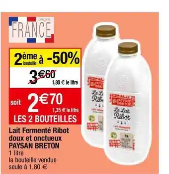 Migros Lait fermenté ribot doux et onctueux paysan breton offre