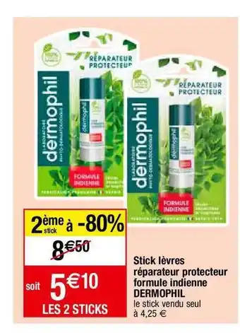 Stick lÚvres réparateur protecteur formule indienne dermophil
