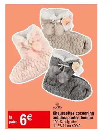 Chaussettes cocooning antidérapantes femme apollo
