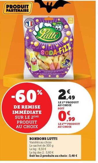 Hyper U Bonbons lutti offre