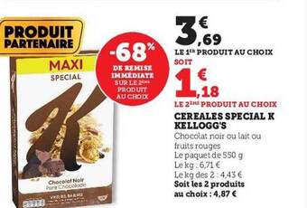 Hyper U Céréales spécial k kellogg's offre