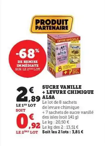 Hyper U Sucre vanille + levure chimique alsa offre
