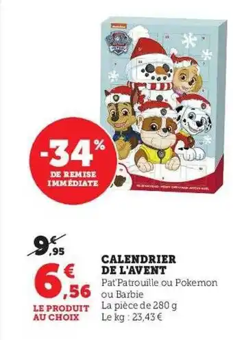 Hyper U Calendrier de l'avent offre