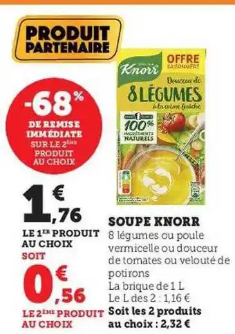 Hyper U Soupe knorr offre