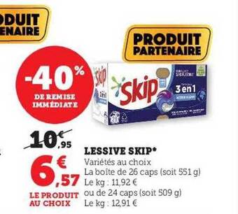 Hyper U Lessive skip offre