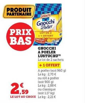 Hyper U Gnocchi à poêler lustucru offre