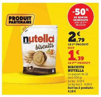 Hyper U Biscuits nutella offre