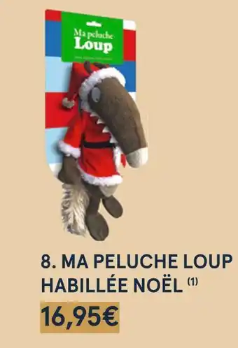 Monoprix Ma peluche loup habillée noël offre