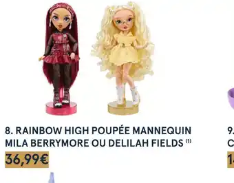 Rainbow high poupée mannequin mila berrymore ou delilah fields