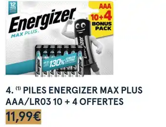 Monoprix Energizer piles max plus aaa/lr03 10 + 4 offertes offre