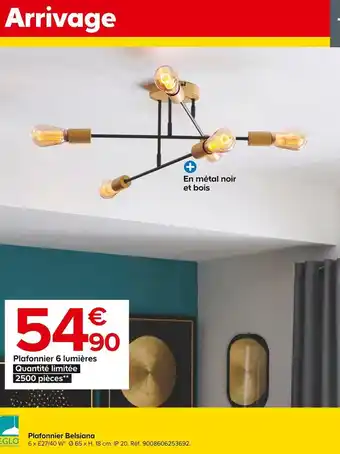 Castorama Eglo plafonnier 6 lumières offre