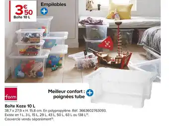 Castorama Form boîte kaze 10 l offre