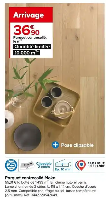 Parquet contrecollé moka