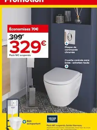 Castorama Grohe pack wc suspendu solido harmony offre