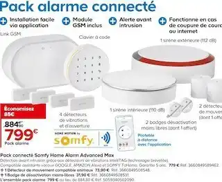 Castorama Pack connecté somfy home alarm advanced max offre