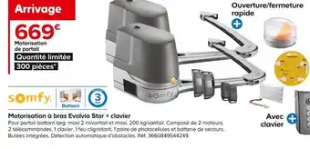 Castorama Somfy motorisation à bras evolvia star + clavier offre