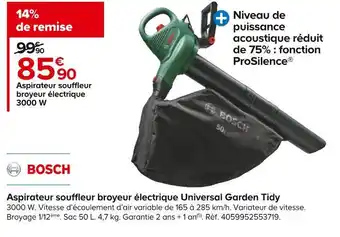 Castorama Bosch aspirateur souffleur broyeur électrique universal garden tidy offre