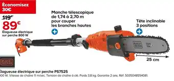 Castorama Black+decker élagueuse électrique sur perche ps7525 offre