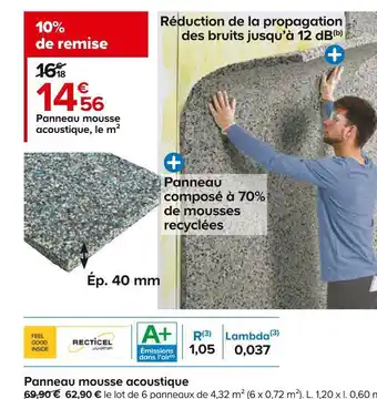 Castorama Recticel panneau mousse acoustique offre