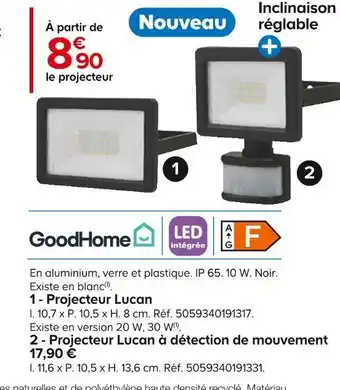Castorama Goodhome projecteur lucan offre