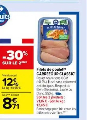 Carrefour Market Filets de poulet carrefour classic' offre