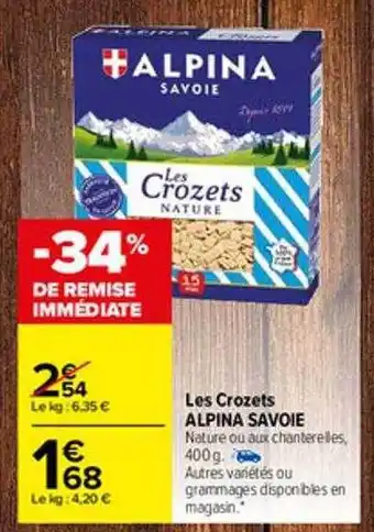 Les crozets alpina savoie