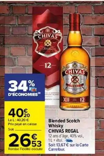 Carrefour Market Blended scotch whisky chivas regal offre