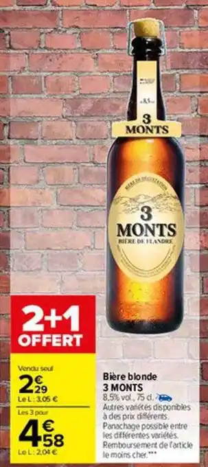 Carrefour Market Bière blonde 3 monts offre