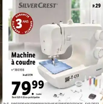 Lidl Machine à Coudre offre