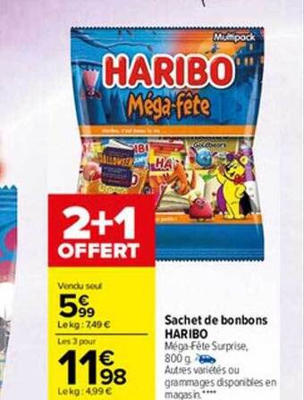 Carrefour Market Sachet de bonbons haribo offre