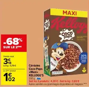 Carrefour Market Céréales coco pops «maxi» kellogg's offre