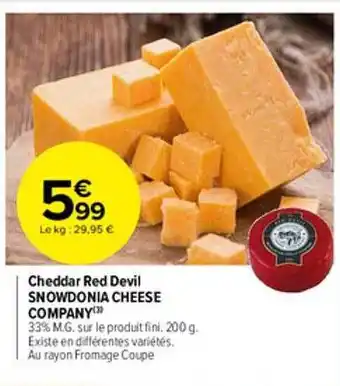 Carrefour Market Cheddar red devil snowdonia cheese company offre