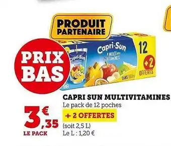 Super U Capri sun multivitamines offre