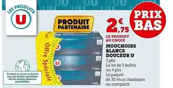 Super U Mouchoirs blancs douceur u offre