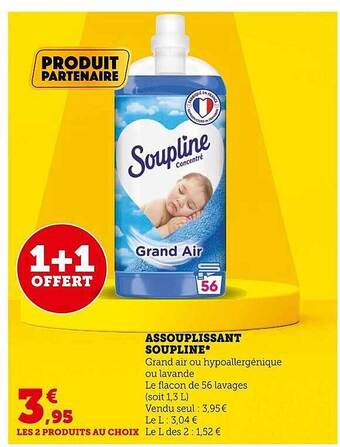 Super U Assouplissant soupline offre