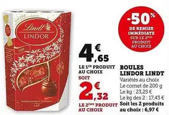 Super U Boules lindor lindt offre