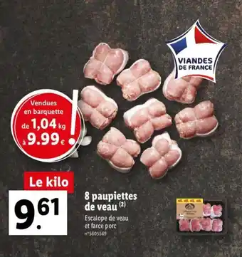 Lidl 8 paupiettes de veau offre