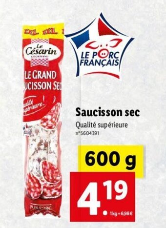 Lidl Saucisson sec offre