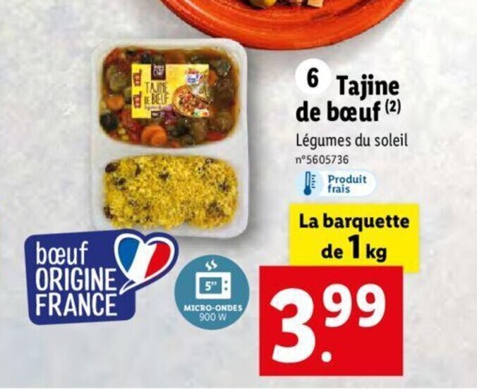 Promo Tajine de bœuf chez Lidl