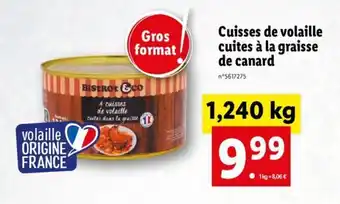 Lidl Cuisses de volaille cuites à la graisse de canard offre