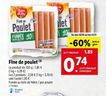Lidl Fine de poulet offre