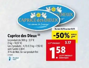 Lidl Caprice des dieux offre