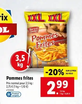 Lidl Pommes frites offre