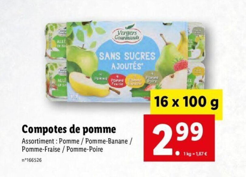 Promo Compotes de pomme chez Lidl