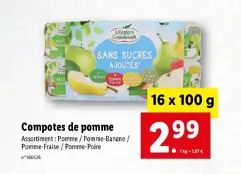 Lidl Compotes de pomme offre